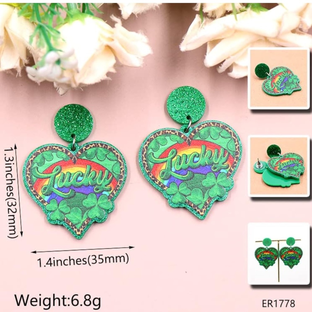 💫🍀LUCKY Rainbow🌈Luck o’ the Irish Earrings🌈🍀💫 - Picture 4 of 5
